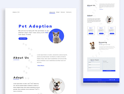 Pet Adoption Landing Page design landing page design landingpage simple design webdesign