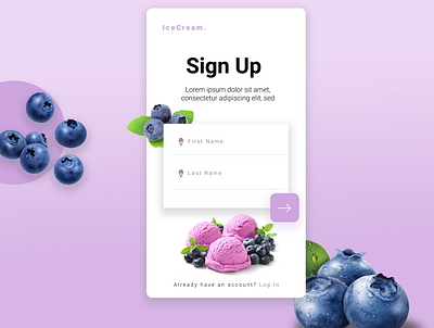 Sign up appdesign dailyui dailyui 001 design food app foodie signup signup page signuppage simple design ui