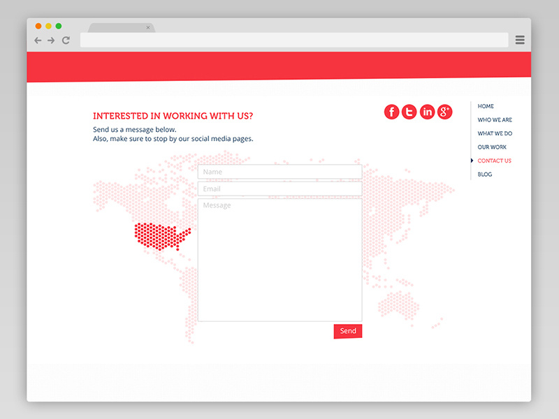 Sliced in America: Contact Us web design ui