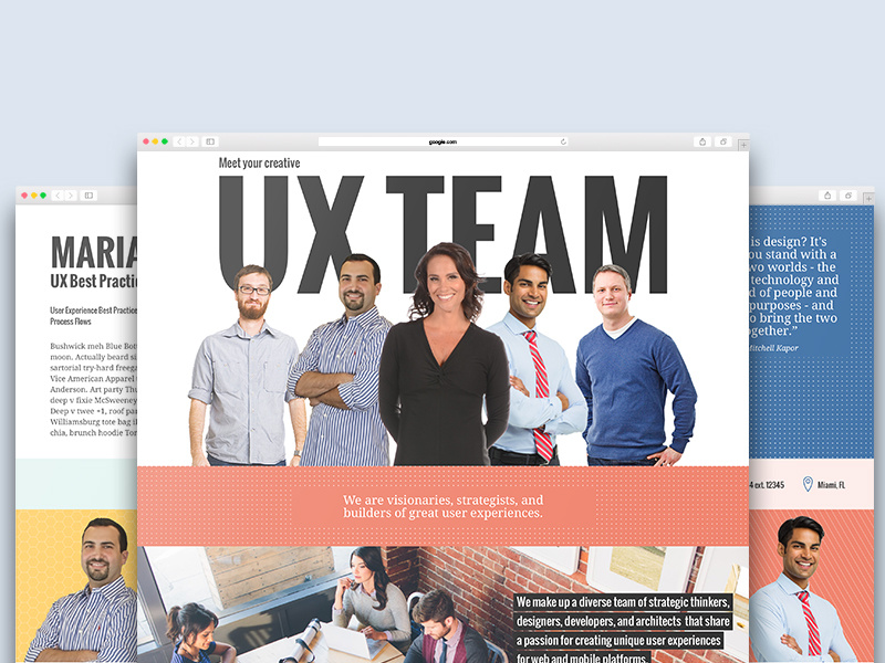 Team About Page web design team member bio team site