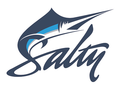Salty Logo boating fishing illustration illustrator lettering logo salty