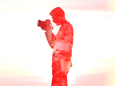 Double Exposure bright camera city design double exposure graphic photographer photography photoshop portrait profile red yellow