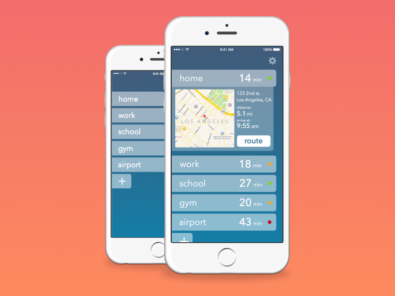 ETA app by Matt Zelazo on Dribbble