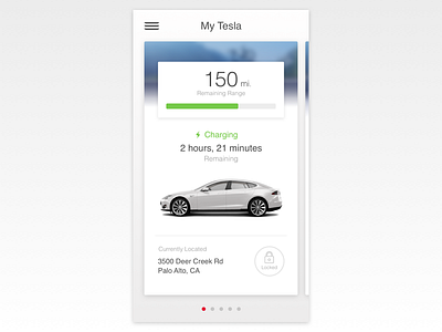 Tesla App Redesign - WIP app cards interface matt zelazo sketch3 tesla ui