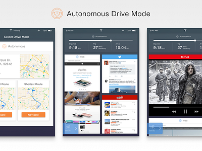 Tesla Interface Redesign - Autonomous Drive Mode