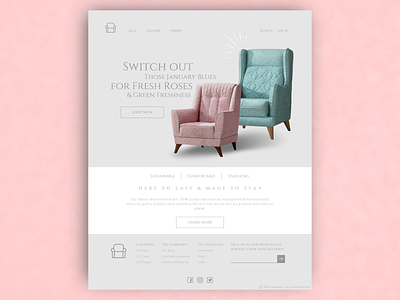 Chairs and Layers Fictional Home Page Concept canva pro furniture ui uidesign ux uxdesign webdesign website