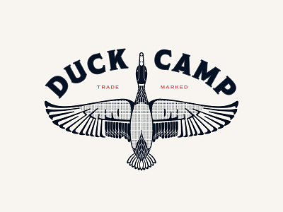 Duck Camp bird duck hunting lockup logo wing