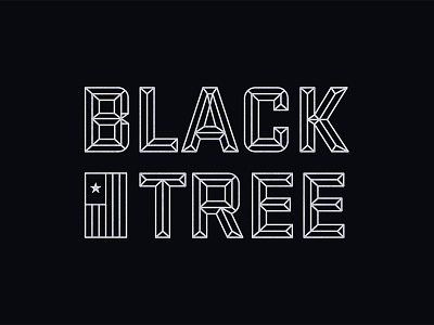Black Tree Logo america beveled flag lettering logo veterans