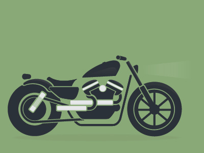 Motorcycle bike blue flat green illustrator motorcycle