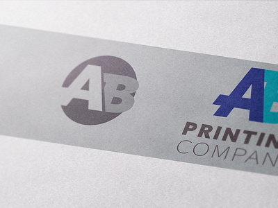 AB company logo with mockup