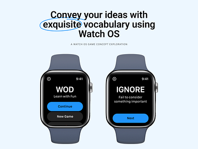 Word of the Day - Watch OS Game Concept Exploration apple watch apple watch app fun learning smart watch ui watch game watch os watch os design watch ux wearables