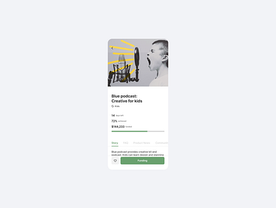 Daily UI #032 / Crowdfunding Campaign app crowdfunding dailyui design fintech funding ui ux