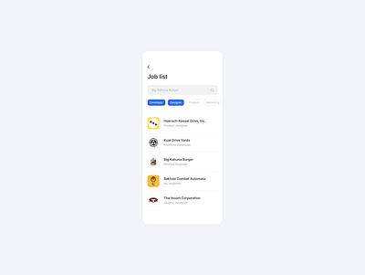 Daily UI #050 / Job List app dailyui design job list ui ux