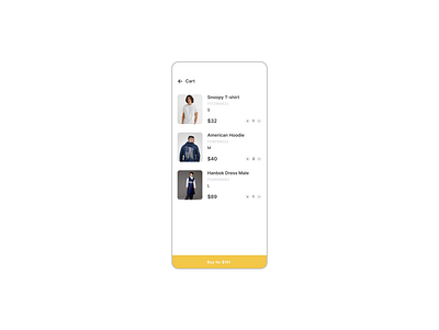 Daily UI #058 / Shopping Cart app cart component dailyui design shopping shoppingcart ui ux