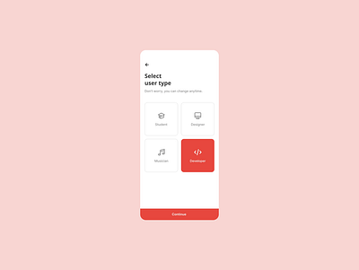 Daily UI #064 / Select User Type app component dailyui design select type ui user ux