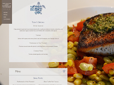 Blue Turtle Bistro programming restaurant site web design