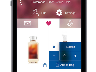 E-Commerce App add to bag checkout details e commerce favorites mobile application quantity shopping