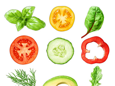 Vegetable illustrations for Gooh Food