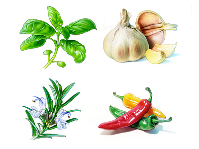 Herbs for Swedish post stamps basil chili garlic herb herbs pepper rosemary stamp stamps