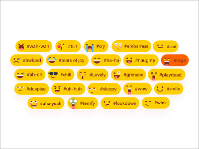 Emoji Hashtag cry cute emoji face flat fun hash illustration smile tag ui