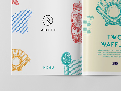Food Menu book illustration layouts