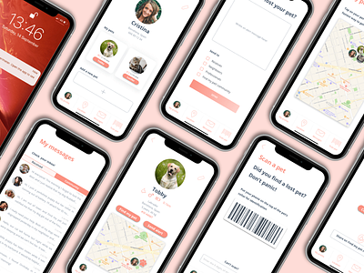 Find My Pet App app design graphic design ui ux