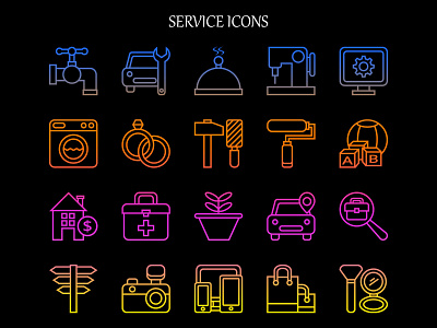 Service Icons flat icons icon design illustrator line icons service icons