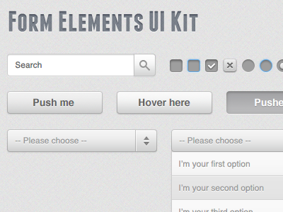 Form Elements UI Kit buttons dropdown forms psd ui kit