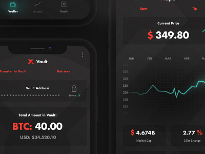 Crypto wallet app mockups