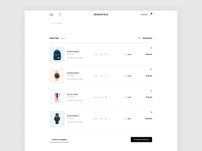 E-commerce - Male Shop Website. Сart