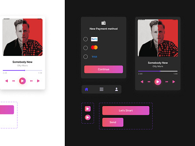 Ui Elements For Music App app concept design elements ui ux