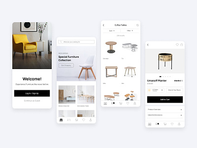 Fürni. Furniture mobile app. Main pages app design e commerce e commerce template mobile mobileapp ui ux