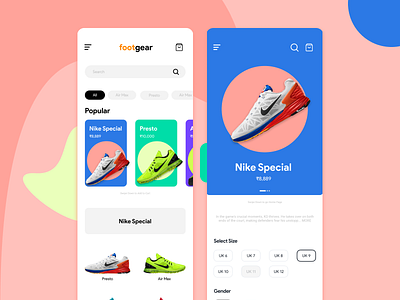 Shoes App UI | Mock-up Design