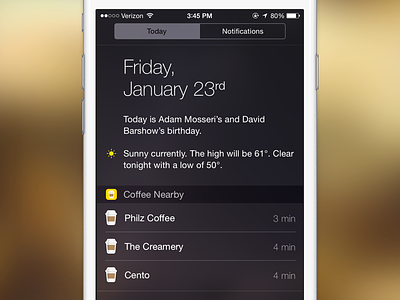 Coffee Nearby app coffee discovery extension icon ios iphone nearby widget