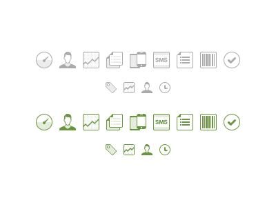 Merchant Center Icons chart checkmark clock graph green grey icon icons