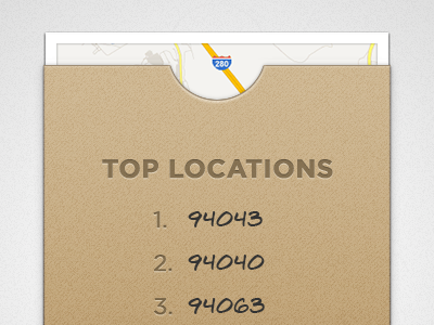 Top Locations envelope locations map