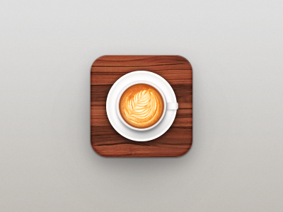 Cafe App Icon cafe coffee cup icon latte wood