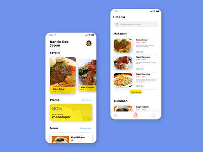 Unofficial Kantin Pak Japan App app design food app mobile app mobile design ui ui ux uidesign