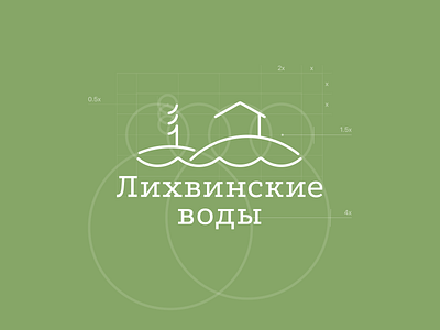 Logo for the hotel "Likhvinsky waters" brand branding design figma hotel illustration loan logo meadow nature river russia tree