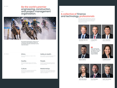 Bechtel redesign concept: about page about corporate developer insurance team ui ux uxui values web webdesign