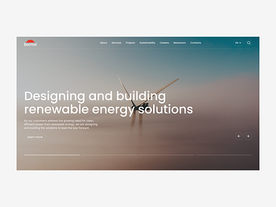 Bechtel redesign concept | Main page banner corporate devolper energy green energy insurance main page ui ux uxui web webdesign wind energy