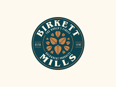 Birkett Mills Logo branding buckwheat design food grain logo mills