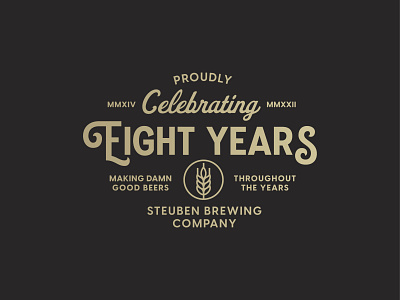 Eight Year Anniversary anniversary beer brewing graphic logo logoup