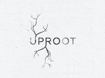 UPROOT beverage grow harvest logo natural nature organic pick plant roots type