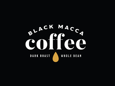 Black Macca bean branding coffee logo