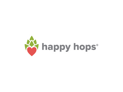 Happy Hops beer heart hops logo love