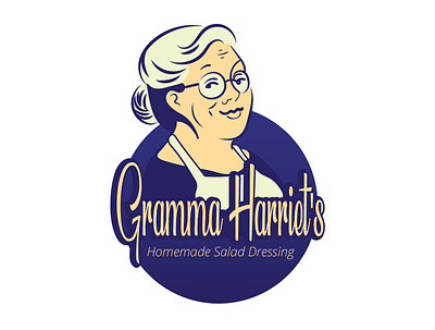 Gramma Harriet's Logo cartoon character character design design logo logo animation logo design logodesign salad salad dressing sauce