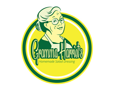 Gramma Harriet's character character design grandma logo logo design logodesign salad salad dressing sauce