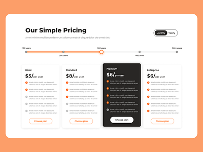 Simple pricing mockup using Figma cards figma graphic design price pricing simple pricing slider ui ux design web design