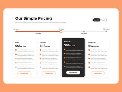 Simple pricing mockup using Figma